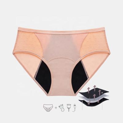 China Intiflower 9079 Women Anti-Static Heavy Days Super Absorbent 4 Layers Sink Proof Underwear Cotton Menstrual Underwear Lace Up Period Panties for sale