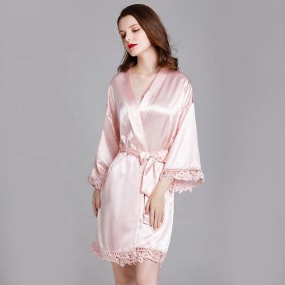 China INTIFLOWER QUICK DRY pajamas ladies spring and summer long sleeve plus size silk home dressing gown bridesmaid bathrobes robe for sale