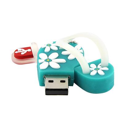 China Plastic Usb 2.0 8gb Flash Memory U Disk Pendrive PVC Slipper 128gb 64gb 16 GB 32gb 3.0 Customized Rubber Design for sale