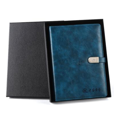 China Custom Leather Cell Phones Diary High Quality Book Charger Planner Wireless Notebook with Powerbank and USB for sale