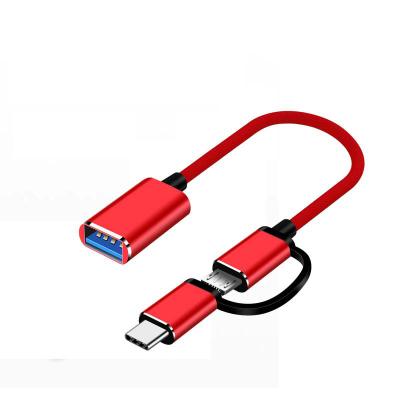 China New Type LAPTOP - 2 In1 Braided Durable Adapter Cable Data Sync Adapter Mobile Phone Mouse Keyboard Connector For Huawei for sale