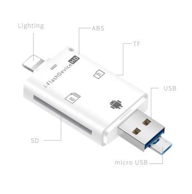 China Plastic 3 in 1 Micro USB 3.0 OTG Adapter Micro SD TF Card Reader for Android IPhone PC for sale