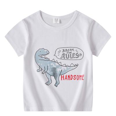 China 2022 Summer Wholesale Casual 100% Cotton Kids T-shirts Printed Simple Blank Baby Clothing Boy Girls White T-shirts Bulk for sale