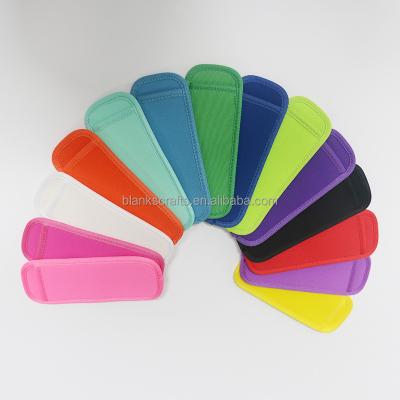 China Reusable Waterproof Neoprene Kids Ice Pop Popsicle Holders Popsicle Covers Freezer Icy Pole Sleeves Anti Popsicle Freezing Sleeve for sale