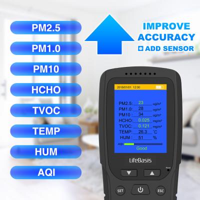 China ABS Indoor use formaldehyde detector PM2.5 air quality monitor for sale