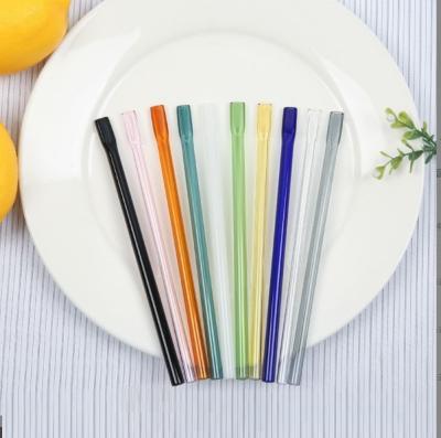 China Sustainable Reuse Made Straw Glass Drinking Glass Straw Set With Cleaning Brushes For Glass Cup for sale