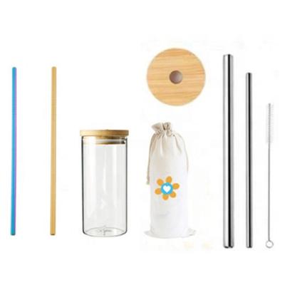 China Ubey Viable Wholesale Glass Tumblers Bubble Glass Drinking Bottles With Bamboo Lids 12oz/20oz/25oz for sale