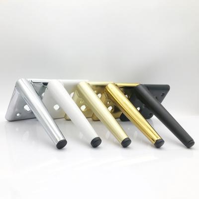 China 7 Inch Mid Century Style Modern Matai Metal Matte Black Triangle Feet For Cupboard Sofa Couch Chair Furniture Table Cabinet Legs for sale