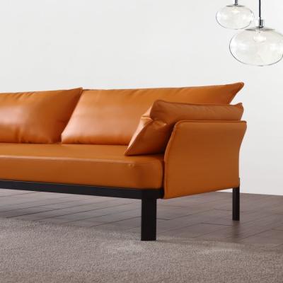 China Modular Made in China Wholesale Discount Sofa Orange Leather Office Modern Wholesale New Design Sectional Sofa from China for sale