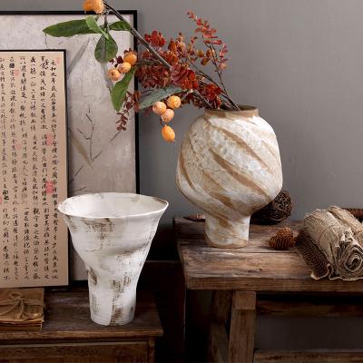 China Nordic European Cylinder Vase Art Deco Contemporary Home Decor Accessories Pieces Ceramic Accent Floral Vases for sale