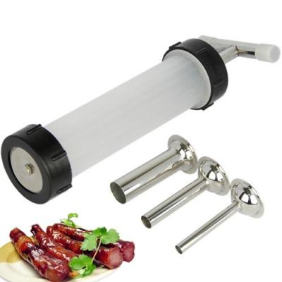 China New type restaurant mini hand sausage stuffer, kit jerky maker, gun meat jerky injector for home and barbecue use for sale