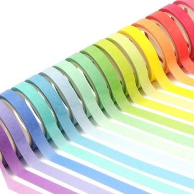 China Waterproof 20 Colors Pack Colorful DecorativeThin Tapes Kids And Gifts Washi Tape Set Ribbon for sale