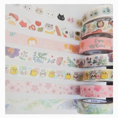 China Custom High Quality Handmade Waterproof DIY Books Decorate Cartoon Animal Kawaii Washi Tape Set for sale