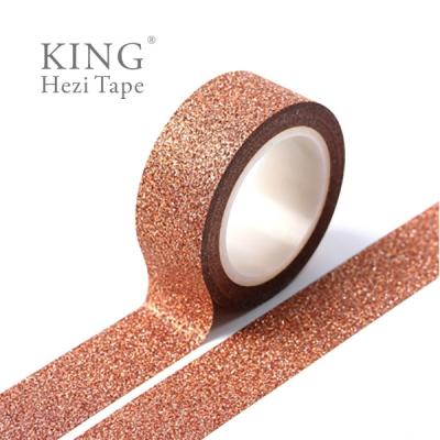 China Custom Waterproof Japanese Printed Rose Gold Glitter Decorative Washi Tape for sale