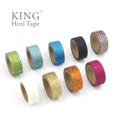 China Decorative Waterproof Japanese Washi Tape Glitter Masking Diary Paper Tape Sticker for sale