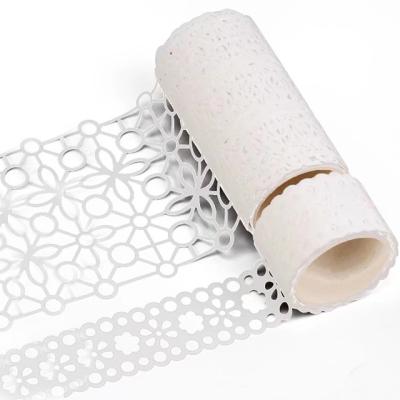 China New Design Waterproof Popular White Lace Decorative Border Die Cut Washi Tape for sale