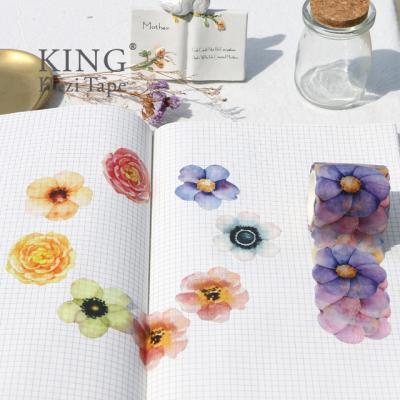 China Waterproof Custom Make Colorful Flower Pattern Washi Sticker Decorative Paper Roll Tape for sale