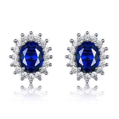 China 925 Sterling Silver TRENDY Sunflower Gemstone Stud Earrings for sale