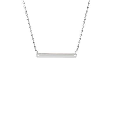 China Trendy Customized Horizontal Bar 925 Sterling Silver Pendant Necklace for sale