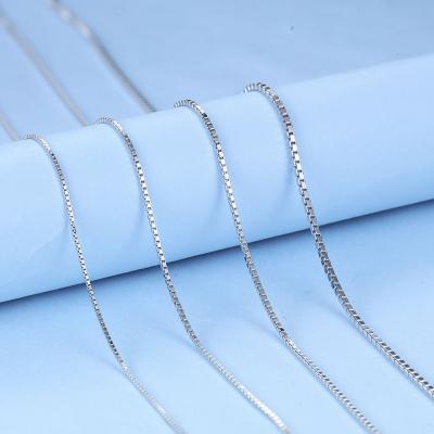 China 925 Sterling Silver 0.7mm 0.8mm 1mm Trendy Wholesale Box Chain For DIY Necklace Jewelry for sale