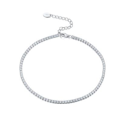 China FASHIONABLE Zircon Chain Tennis Anklet 925 Sterling Silver CZ Anklets For Women for sale