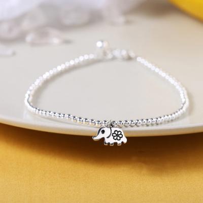 China Trendy Tasty Elephant Charm S925 Sterling Silver Anklet For Women for sale