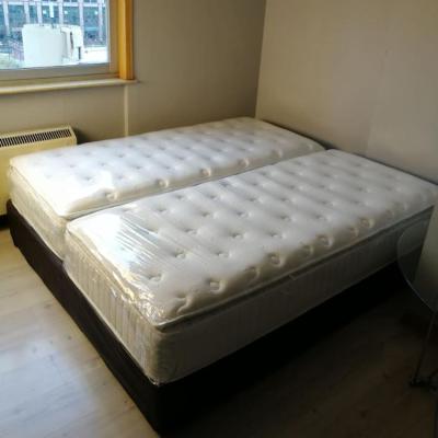 China Solid Wood Bed Base And Bed Protector Drapery Box Spring Bed For Hotel for sale