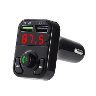 China Wireless BT 5.0 Car Kit FM Transmitter Handsfree MP3 Player Dual USB Fast Charging Charger for sale