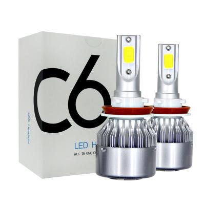 China Cheap Price 12V C6 White Led Headlight Bulb 36W 3800Lm COB H1 H7 H11 H3 9005 9006 H4 6500K Car Led Headlight Bulbs Universal for sale