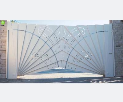 China Modern New Gate Designs Aluminum alloy automatic fan gate house main gate designs for sale