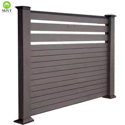 China Easily Assembled Brown modern custom style fence slat fencing Garden DIY WPC fence for sale