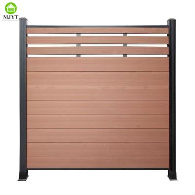 China Easily Assembled MJYT Fence Composite Wood Garden Wpc Fence Panels Low Maintenance Full And Half Privacy Fence for sale