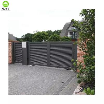 China Easily Assembled Residential Black Powder Coated Galvanized Metal Aluminum Outdoor Entrance Sliding Gate for sale