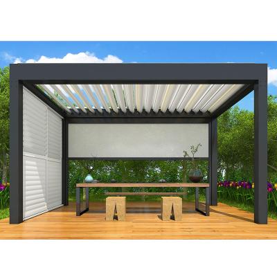 China Windproof automatic terrace roof retractable sliding and folding waterproof aluminum pergola outdoor  Mjyt Sun Room a five-star home for sale