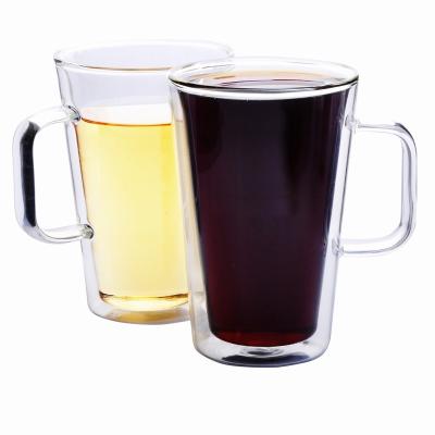 China 8oz workable WITH HANDLE/HOLDER! novelty bulk glass coffee/beer/tea cups and mugs for sale