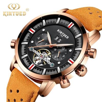 China Free Shipping Online Shopping Brand Luxury Tourbillon Mens Leather Watches Day/Date In Automatic Mechanical Wristwatches Watch for sale