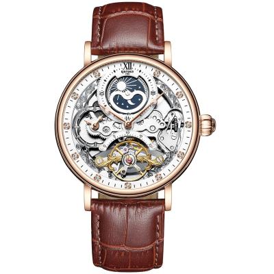 China Customized Custom LOGO Fashionable Men's Leather Mechanical Watch Automatic Factory Brand Date KINYUED Watch Manufacturer for sale