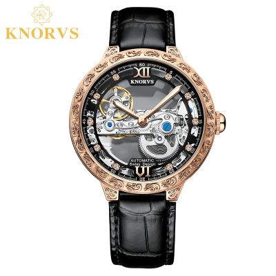 China Tourbillon Automatic High Quality Movement Stainless Steel Men Wrist Watch KNORVS Swiss Date Mechanical Watches for sale