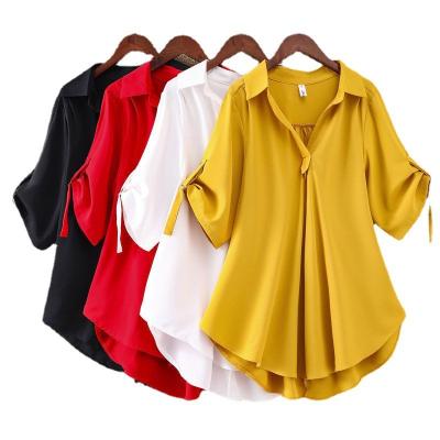 China OEM/ODM 2022 Breathable Blusas Ladies Casual Autumn Fashion Long Sleeves Spring Ruffles Tops Elegant Shirts Chiffon Blouse For Women for sale