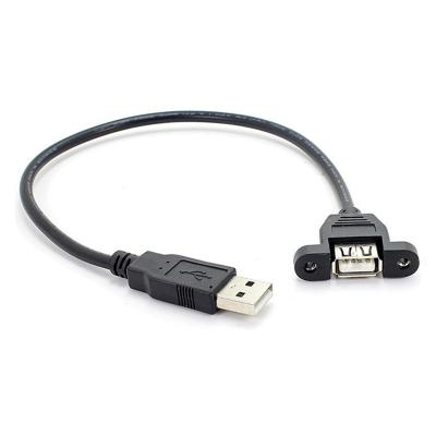 China Stable male of A.W.G. 2725 26AWG 2M Data Link USB 2.0 to Panel Mount Female Extension Cable with Ears for sale