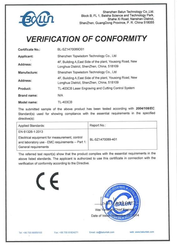 CE - Shanghai Wavetopsign International Technology Co., Ltd.