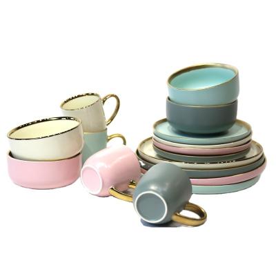 China Sustainable Luxury Ceramic Bulk Dinnerware Sets Ceramic Dinner Plates Set for sale