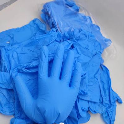 China Use for Kitchen 100pcs/box Wholesale Food Grade Cheap Blue Powder Free OME Nitrile Gloves for sale