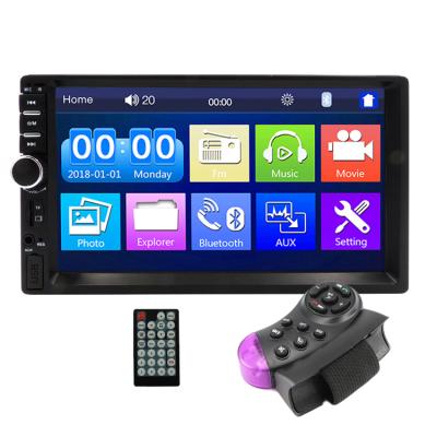 China Car Stereo 2 Remote Control Din 7 Inch Touch Screen Car Radio MP5 Player Mirror Link/FM/TF/BT Supported Steering Wheel Control Remote for sale