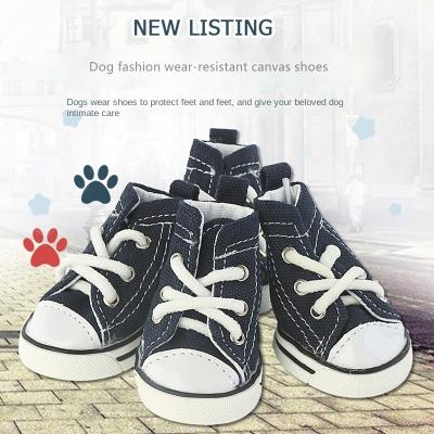 China Stocked Dog Shoes Cowboy Canvas Shoes Casual Breathable Comfortable Dog Shoes for sale