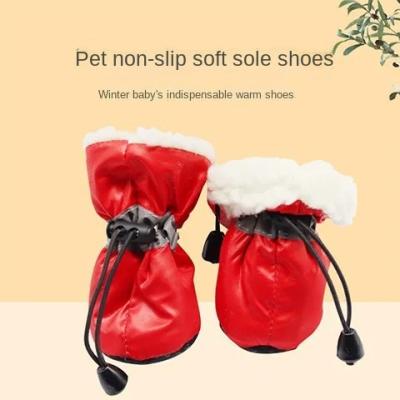 China Stocked Thickened Dog Rain Boots Dog Shoes Autumn And Winter Soft Bottom Wear-resistant Dog Socks Pet Shoes for sale