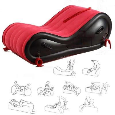 China Leather Sofa Bed PVC Bed Frames For Travel Beach Beds Chaise Fold Bedroom Furniture Foldable Multifunctional Inflatable Armchair Velvet for sale