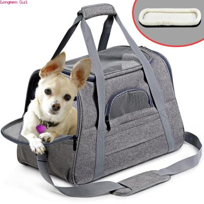 China Viable Portable Dog Carrier Bag Dog Backpack With Mesh Window Airline Approved Small Pet Carrier Bag Carrier For Dogs for sale