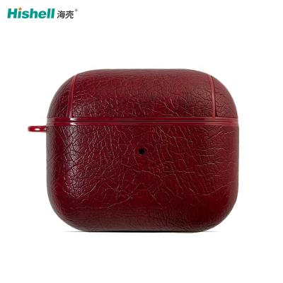 China Luxury PU Leather Case Cover Leather Protector Leather For Airpods 3 Pro Case for sale