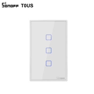 China SONOFF T0 USA 3 Wifi Band USA Smart Google Home/Hotel Lamp Switch Wifi Wall Touch Switch with Indicator Light for sale